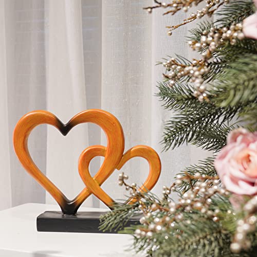 Guichifun Couple Gifts Modern Farmhouse Decor - Resin Heart Anniversary Sculpture Home Décor Clearance Heart Decoration Gift For Husband Wife Mother Father Wedding Vows Gifts 7.5 X 1.5 X 6 Inch #TOP6