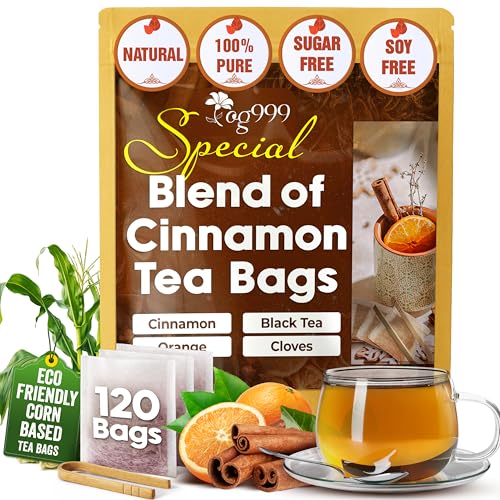 TOG999 Cinnamon Tea Bags, Black Tea with Orange Peel &amp; Cloves, 120 Count