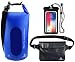 Freegrace Waterproof Dry Bags Set of 3 Dry Bag with 2 Zip Lock Seals & Detachable Shoulder Strap, Waist Pouch & Phone Case - Can Be Submerged Into Water - for Swimming (Navy Blue(Window), 5L)