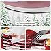 Christmas Round Fitted Tablecloth with Elastic Edge,Water-Resistant Wipeable Winter Snow Red Truck Farmhouse Xmas Tree Table Cover for 40-44
