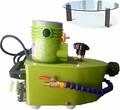 Electric Glass Edging Machine 8000r/min Portable Small Glass Edger Machine, Straight Round Bevelled Glass Edging Grinder Glass Acryl Polishing MachineGreen