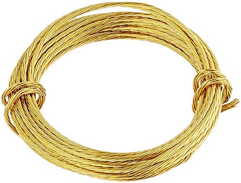 Merriway BH02242 Brass Number 1 Picture Wire, 6 Metres (19.5 feet), 6 kg (13 lb) Breakweight & Brass Number 2 Picture Wire, BH04070, 3 Metre (9.5 feet) x 1.1 mm, 18 kg (24l b), Breakweight