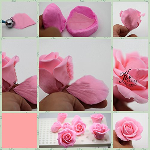 Kalaien Rose Flower Cutters Set Gumpaste Flowers Modelling Tools For Cake Decorating Cookie Mold Sugarcraft Plunger Cutter Mold Set Of 6 #TOP6