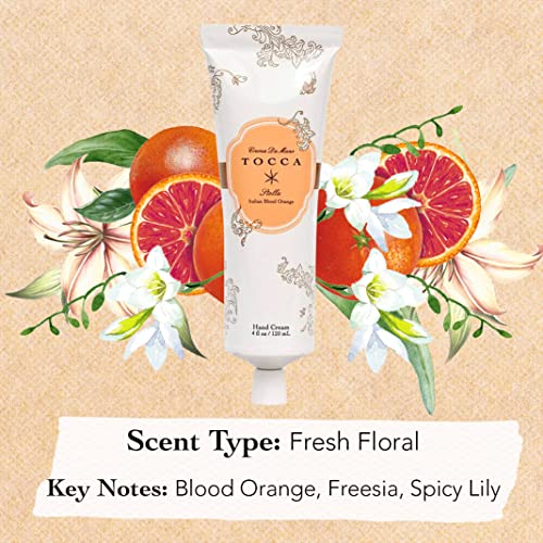 Tocca Crema De Mano Luxe, Stella Hand Cream, 4 Oz - Blood Orange, Freesia, Spicy Lily - Moisturizing, Quick Absorbing #TOP3