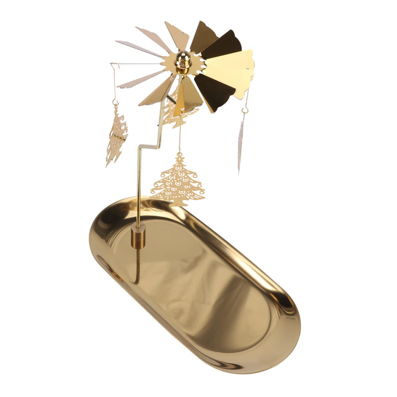 Garneck Christmas Tree Candle Candle Holder with Golden Small Tray for Elegant Indoor Outdoor Decor for Holiday Atmosphere and Table Centerpieces