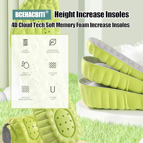 Image of Height Increase Insoles - 4D Cloud Tech Increase Insoles for Men and Wowen Soft Memory Foam Heel Lift Inserts (Black, 2.5CM Men: US 8-11)