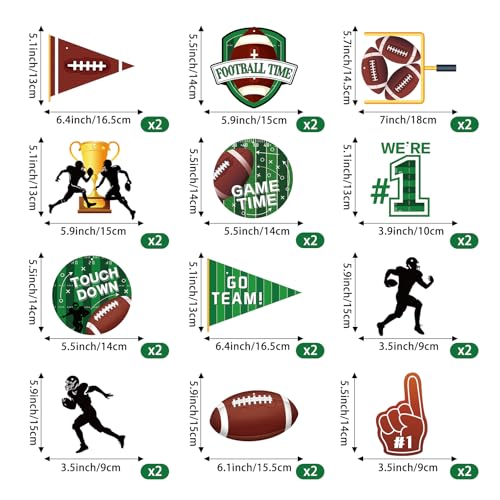 Image of 54Pcs Football Hanging Swirls Party Decorations Football Streamers Birthday Party Banner Garland for Sports Theme Game Day Decorations Tailgate Party Supplies
