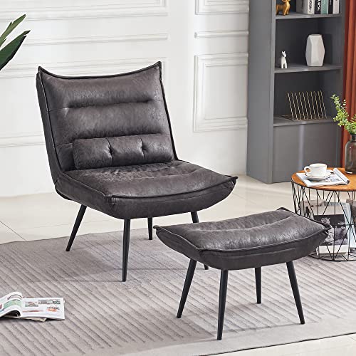Sillón con tapizado de tela bronce gris miniatura 2