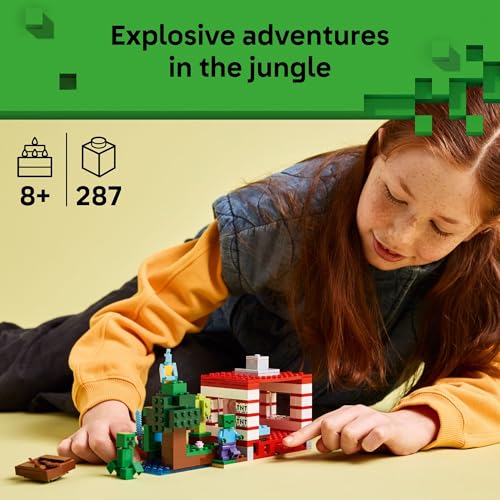 Image of LEGO Minecraft The TNT Jungle House Building Toy - Minecraft Toy for Boys and Girls, Ages 8+ - Gift for Birthdays - Video Game Playset for Fans - 21275
