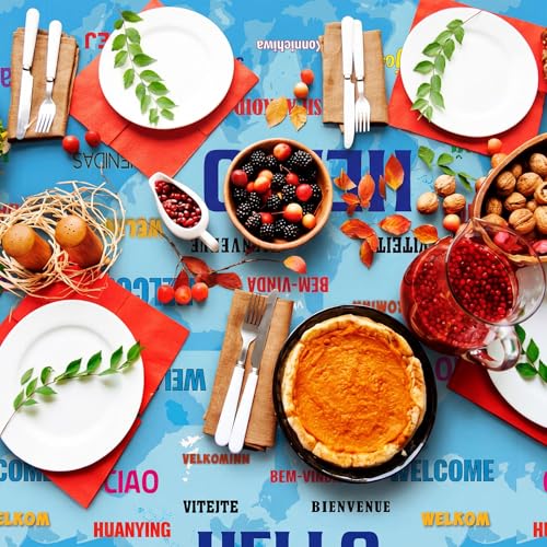 Image of Frienda 3 Pcs International Flag Table Cover Patriotic Table Cloth World Country Flags Plastic Tablecloth Travel for Festival Events Celebration Party Decorations Soccer Sports Beer Party, 108x54 Inch