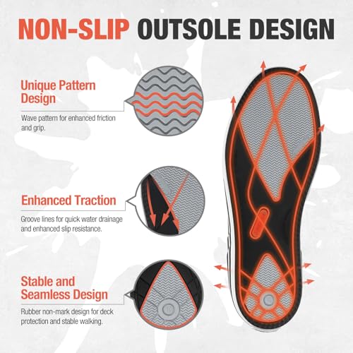 HISEA Men's Deck Boots Waterproof Ankle Rain Boots Neoprene Saltwater Fishing Boot Outdoor3