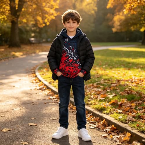 Image of Belovecol Boys Hoodies 3D Printed Hooded Sweatshirts with Pocket for 6-16Y