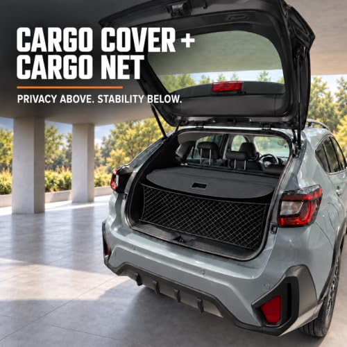 Image of Cargo Cover for Subaru Crosstrek Accessories 2024-2026, Carbon Fiber Texture Retractable Trunk Cover Security Shielding Shade for 2024-2026 Subaru Crosstrek Accessories (Carbon Fiber Texture)