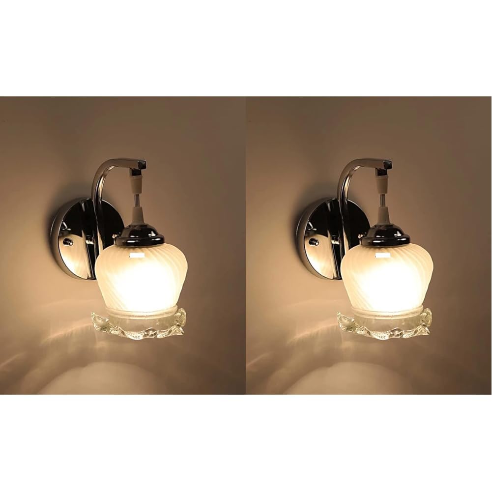 Mahganya Industries Designer Home Decorative Modern Wall lamp for Living Room for Indoor Application without Bulb (White) 1 (Pack of 2) (B0D817LBLK) Amazon Price History, Amazon Price Tracker