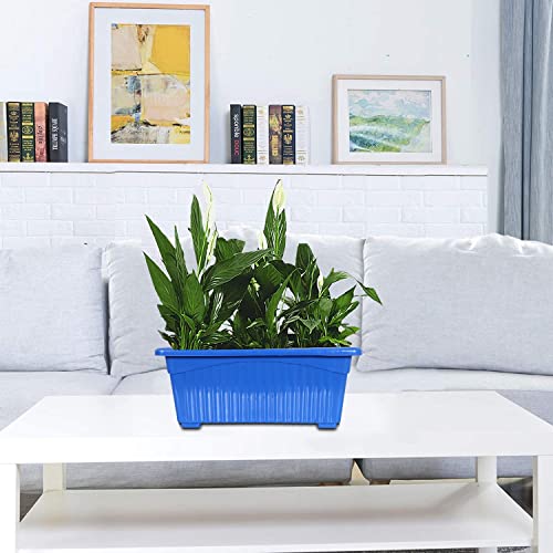 Image of Plastic Window Planters | Garden Planting Pots | Flower Plant Pots for Home Garden & Balcony | Flower Planters for Balcony and Terrace Gardens | Pack of 5 (Blue)