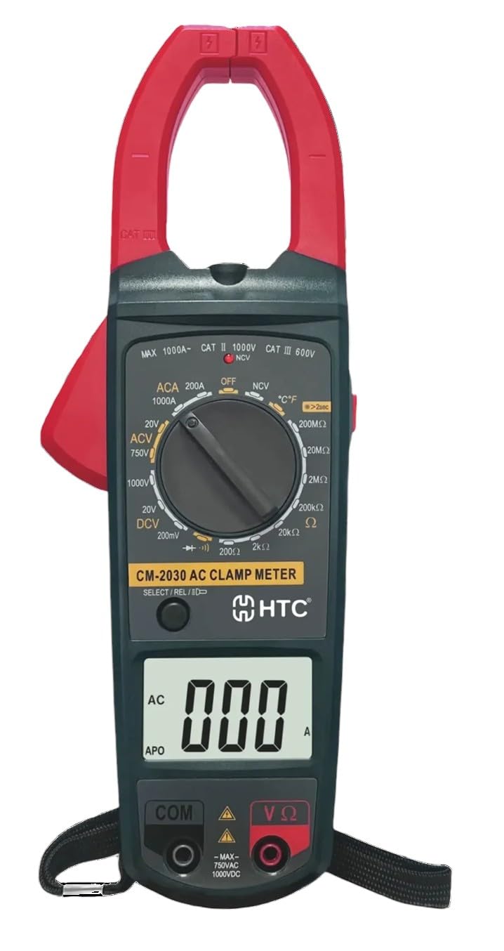 HTC CM-2030 Digital Ac ClampMeter 1000A Tester Clip-On-Meter With 1 Year Warranty Digital Multimeter (Green, Red 2000 Counts)-image-15