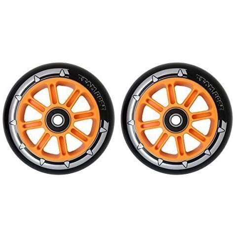 Team Dogz Pair Nylon Core Scooter Wheels 100mm With ABEC 7 Bearings - Orange Cover