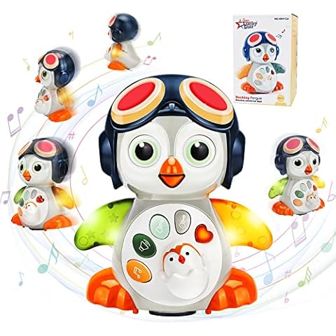 Baby Musical Toys for 6-12 Months - Babies Crawling Toys with Music and Lights Sound Interactive Penguin Toddlers 1 Year Old Gifts Girl Boy Cover