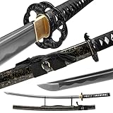 Wuton Real Katana Sword Sharp 40.55inch Samurai Sword Real Full Tang Authentic Japanese Sword Handforged 1060 High Carbon Steels Display Collection Gift