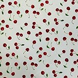 Tejido Por Metros. Tela para bañador. Tela Punto de Licra Estampado Cerezas. Ancho 1,50 Mtrs. 1 Mtr.