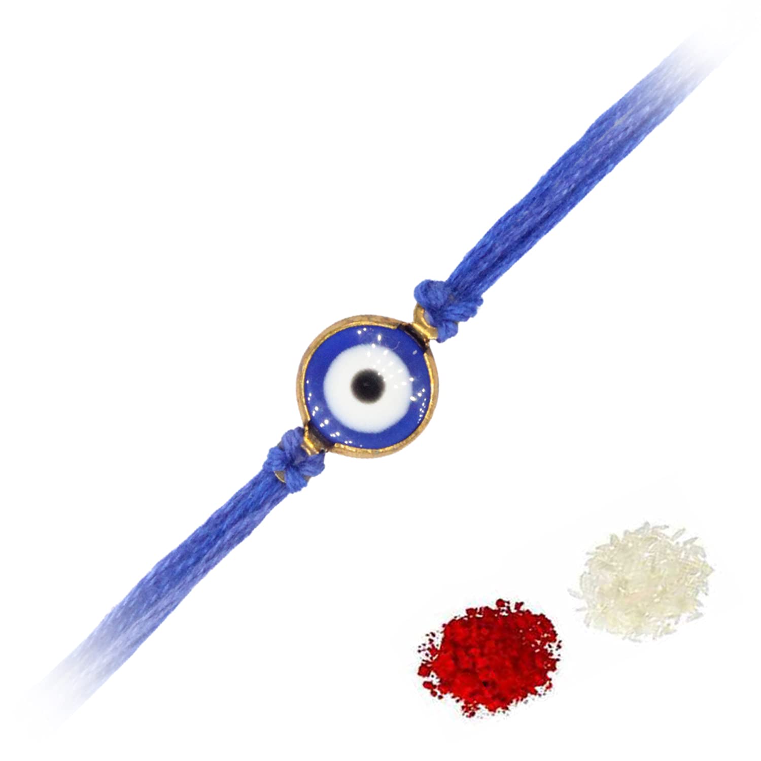 VAISHALI BINDI AND BANGLES Round shape lovely Blue Evil Eye stylish single rakhi with roli & chawal. (B08BZPK1ZF) Amazon Price History, Amazon Price Tracker