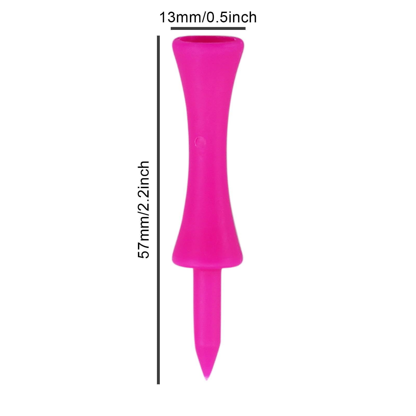 soitzhoc tee golf plastica, mazze da golf a castello da 57 mm, 100 pezzi, lunghe e corte, resistenti e portatili, professionali golf tee, adatte ai golfisti per esercitarsi (100