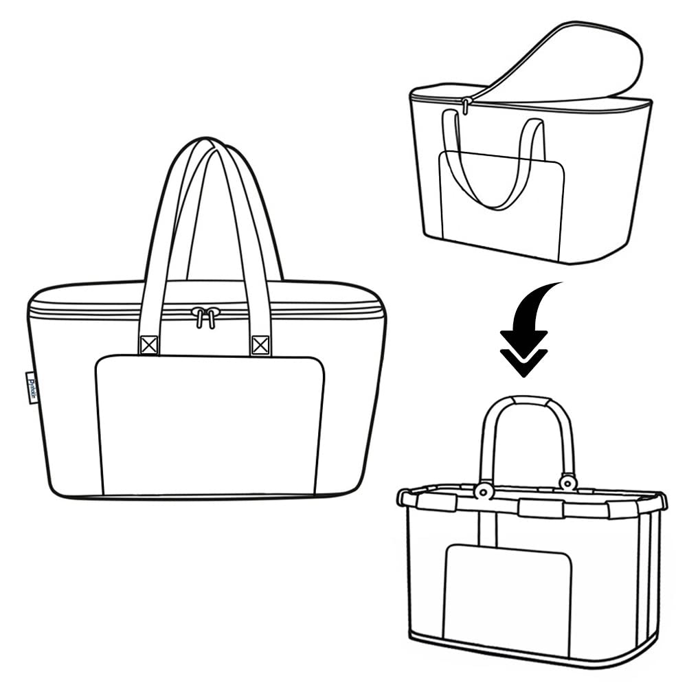 25L Kühltasche Einkaufskorb Faltbar Picknicktasche Gross Isoliert Lunchtasche Thermotasche Wasserdicht Kühltasche Isoliertasche -für Reisen/Picknick/Einkaufen
