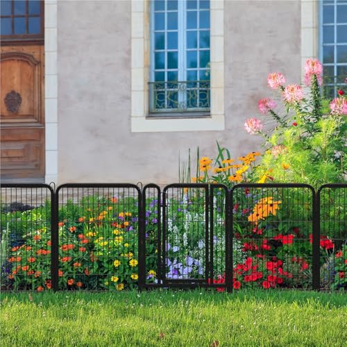 Image of Yaheetech 32in x 26ft Rustproof Foldable Metal Decorative Garden Fence