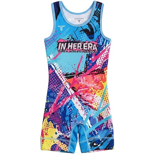 In Her Era Girls Wrestling Singlet Youth Lightweight Competition Singlet Kids Wrestling Gear Youth & Adult Sizes - Mat Riot (Youth L)