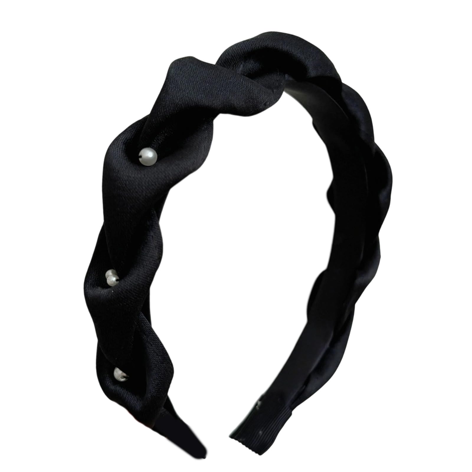 MICFENY Twisted Pearls Decors Hairband Stylish Hair Accessory Travel Friendly High Skull Hairhoop For Women Girl Daily Use