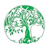 Calcomanías de pared de vinilo Resumen Roble Árbol de la Vida Bellota 36x38cm Pegatinas para vidrio Verde
