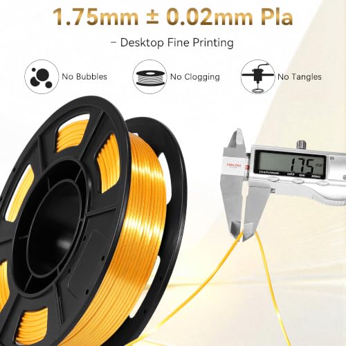 Image of Dynta PLA Metallic 6-Color 3D Printer Filament, 250g per Spool, High Precision 1.75mm±0.02mm, Compatible with Creality, Bambu Lab and FlashForge, Ideal for Beginners and DIY Printing Enthusiasts.