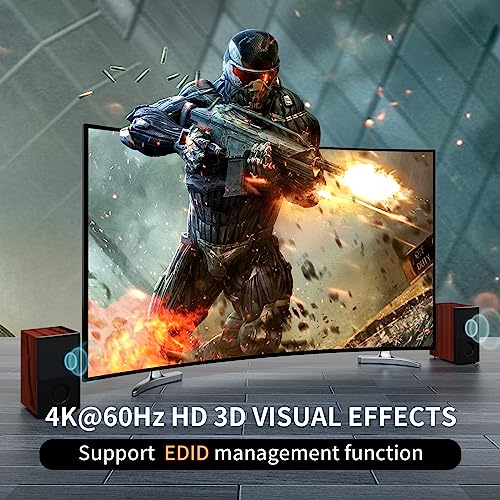 MT-VIKI 4K@60Hz KVM Switches HDMI 2 Port, 2 Computers 1 Monitor Share Keyboard Mouse Printer, Including 2 USB Cables and 2 HDMI Cable