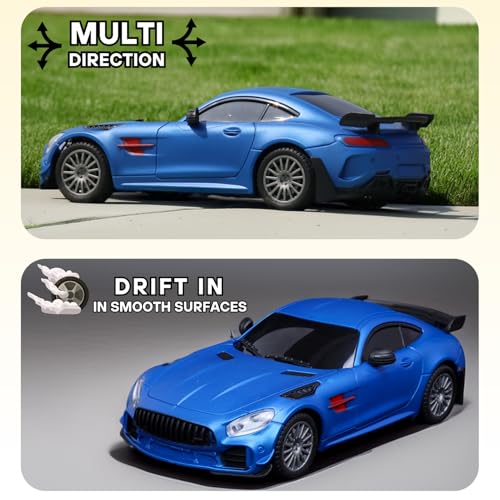 Image of RC Car for Kids | High-Speed Remote Control Car | Rechargeable Lithium Battery | Type-C Charging | LED Headlights | Blue