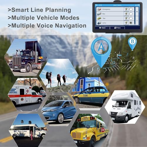 GPS Navigationsgerät fùr Auto 2025,GPS Navigation Navi Auto LKW 5 Zoll Testsieger mit Europa-Karten, LKW Navi, lebenslange kostenlose Updates, Unterstützung der Postleitzahl-Suche, Blitzer-Alarm