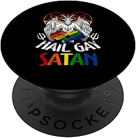 Vista 1 de Hail Gay-Satan LGBT Goth Gay Pride Baphomet Celebra PopSockets LGBT intercambiables PopGrip
