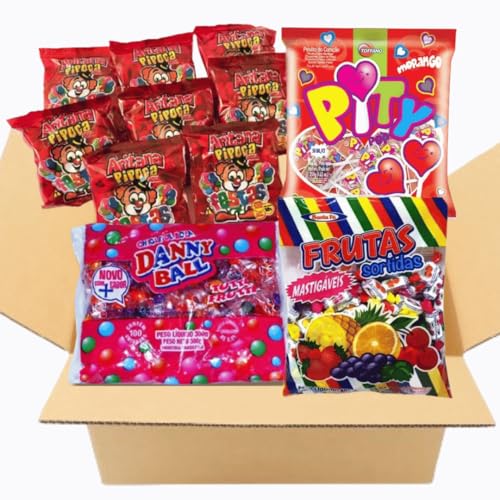 Caixa Kit Aniversário Infantil 50 Sacolinha Surpresa Doces Guloseimas Festa