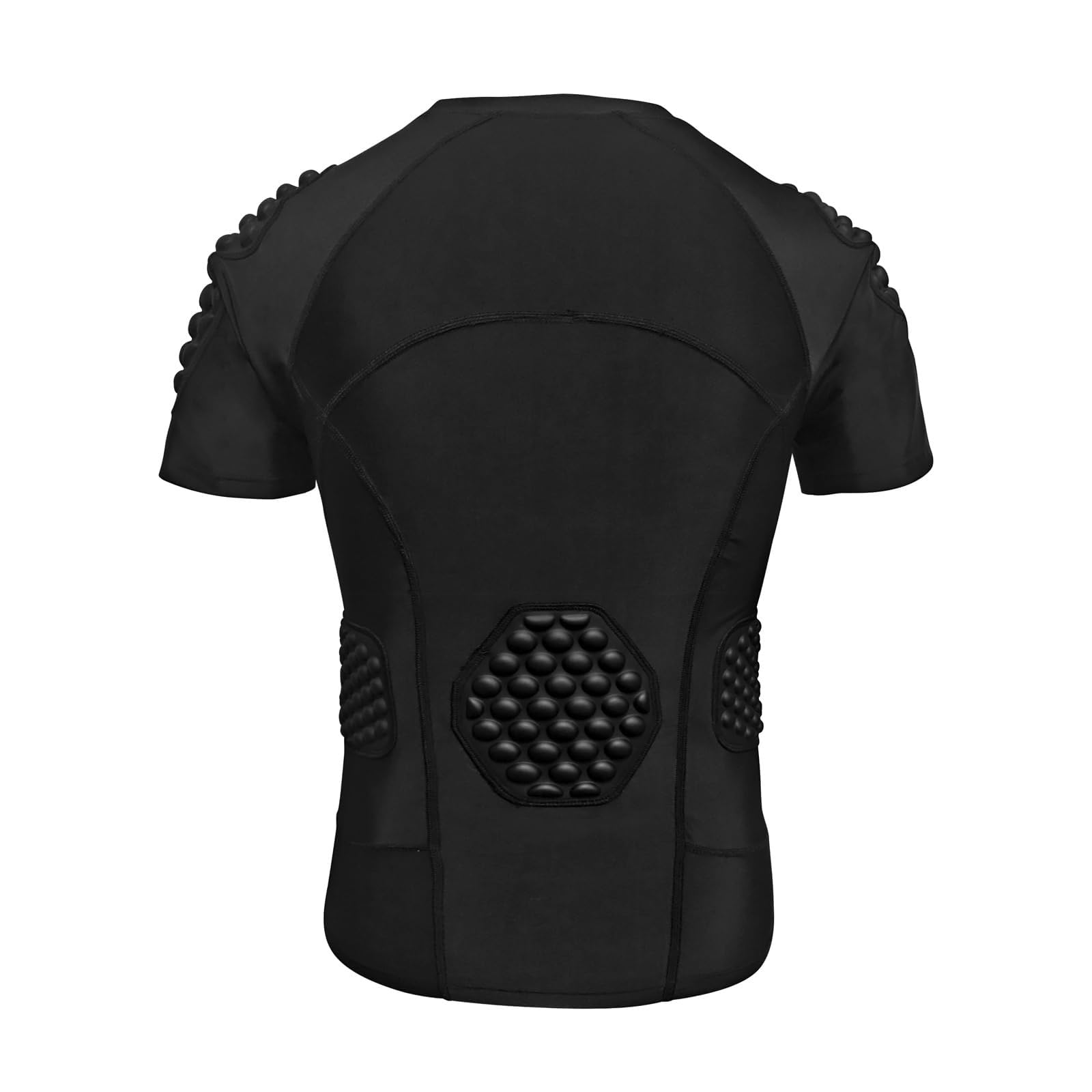 T-shirt de compression rembourré à manches courtes pour homme - Séchage rapide - Respirant - Protection contre les chocs - Protection complète - T-shirt de compression pour football, rugby, basketball
