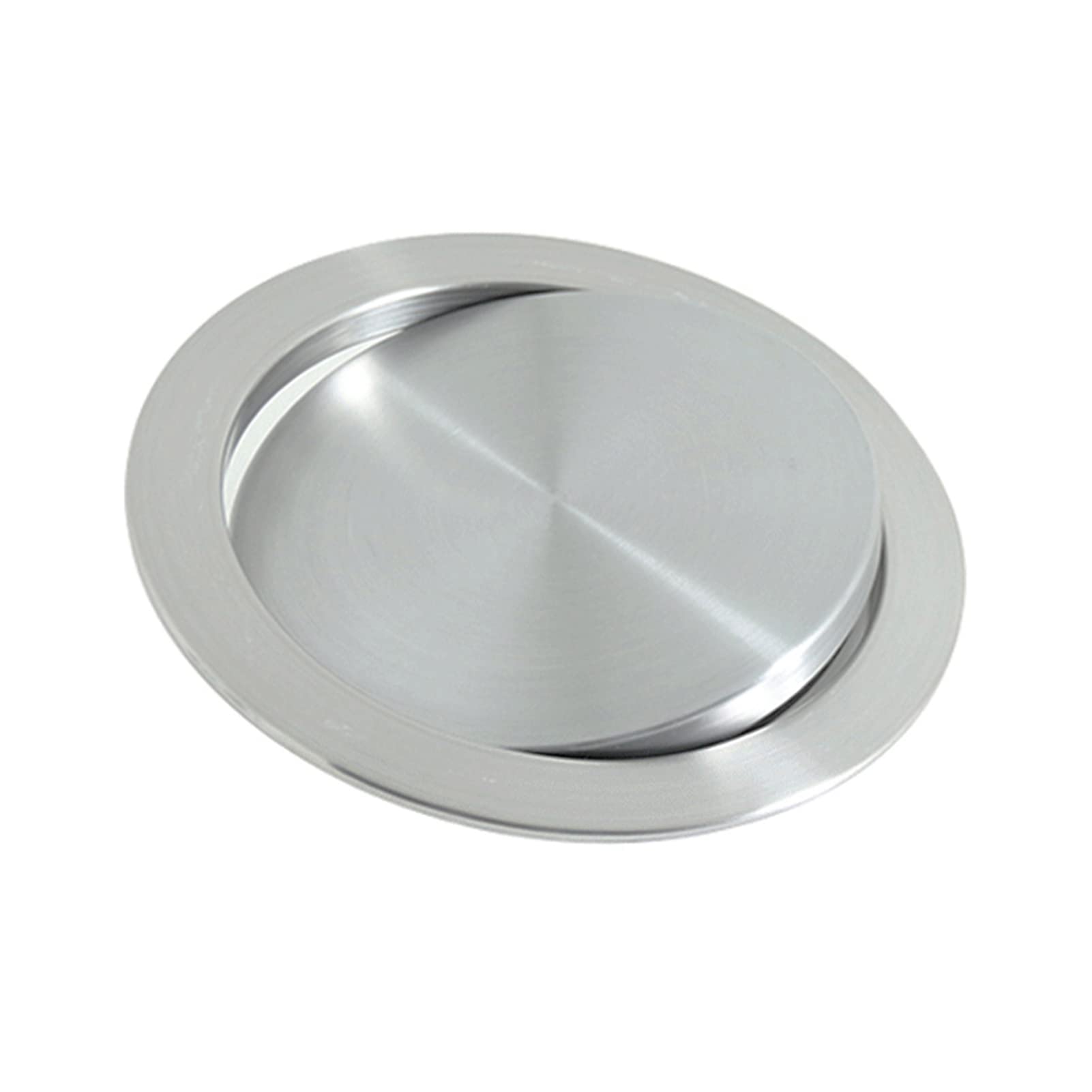 HPTHLY Trash Can Balance Flap Cover Garbage Can Rotating Top Lid Countertop Built-In Kitchen Round Waste Bin Lid, Brushed Surface Stainless Steel Chute Cover,Silver