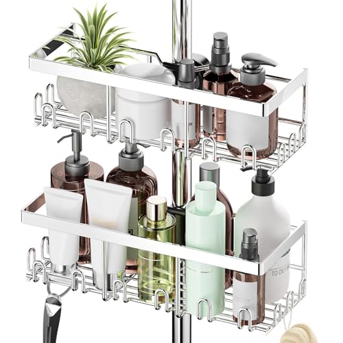 HouseUp Duschablage Ohne Bohren - 2 Stück Duschstangen-aufbewahrungsregal...