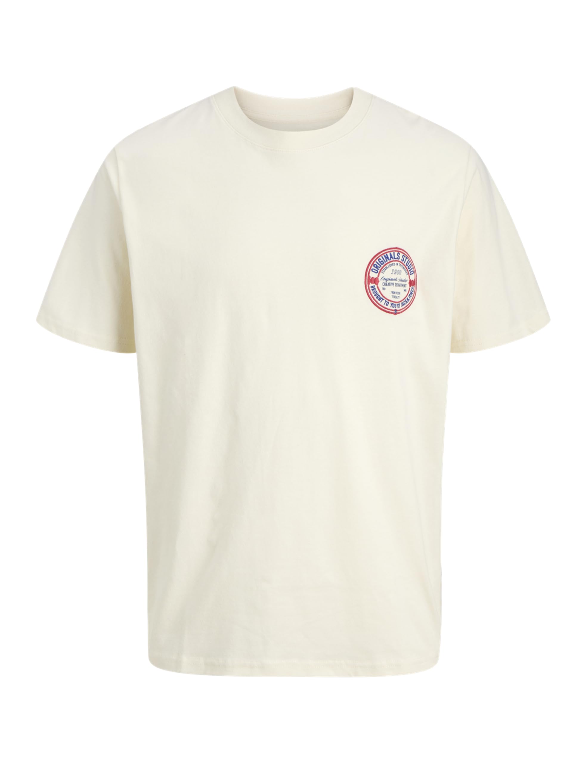 JACK & JONES Joryork Chest Tee SS Crew Neck, Antique White, M