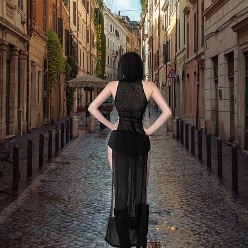 Gothic Rave Outfits Dresses for Women Festival Long Dresses Sexy Goth Clothes Rave Wear3