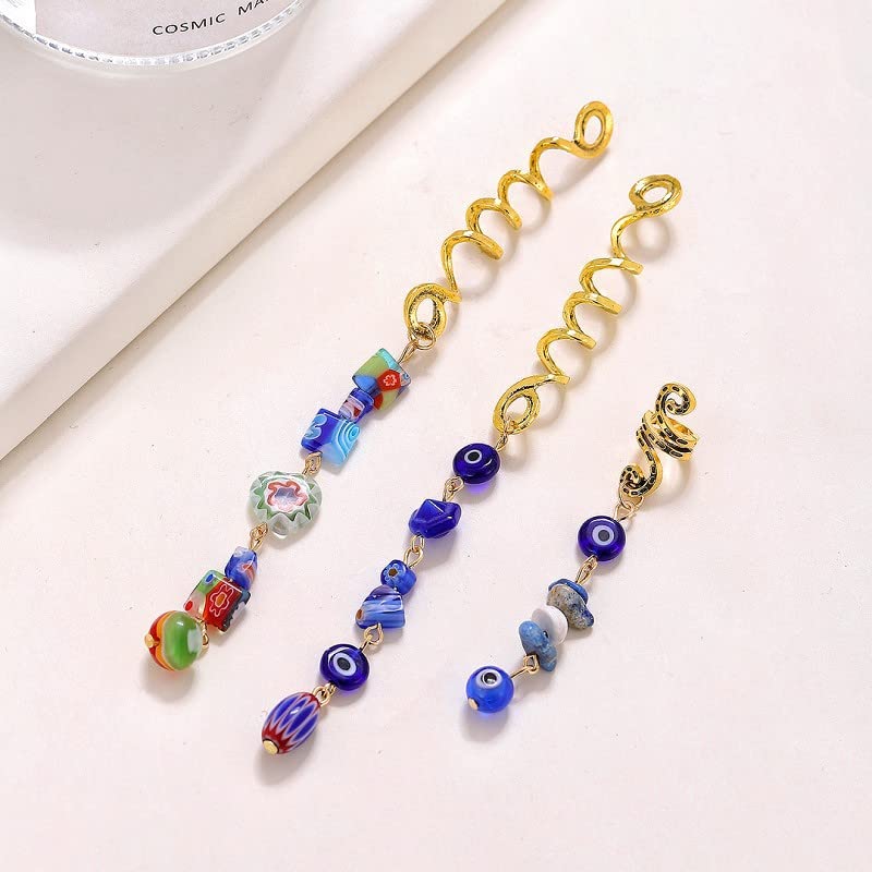 Miniatura 4 de Accesorios para el cabello para mujer, joyería para el cabello para trenzas, accesorios para rastas, cuentas de piedra, clips de piedra, dijes de