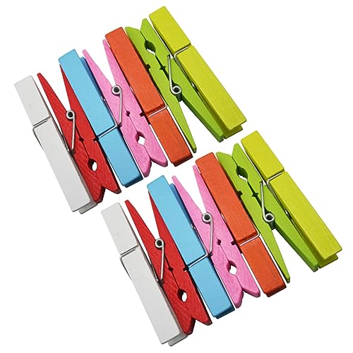 Hemobllo 3 Set Colorful Wooden Photo Clips Adorable Photo Holders with Rope for Snacks Crafts and Decorations Total Clips for Home Office and Classroom Use