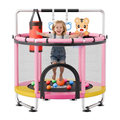 Image of VEVOR 3 /4.6 /5 FT Trampoline Indoor /Outdoor Trampoline for Toddlers, Foldable Mini Baby Jump Toy with Foam Handle, Recreational Trampolines Birthday Gift for 3+ Years Kids