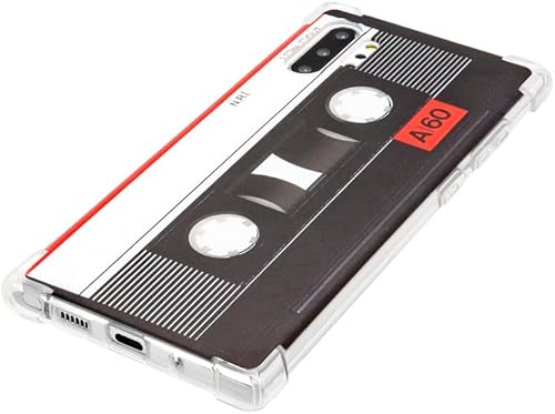 Miniatura 4 de FAteam - Funda para Galaxy Note10 Plus, con esquinas reforzadas, TPU suave, parachoques suave, cinta de casete de música retro, compatible con