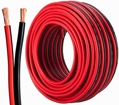 50' AUDIOPIPE 10 GA GAUGE RED BLACK ZIP WIRE SPEAKER CABLE COPPER CLAD CAR AUDIO STEREO #10-50RB