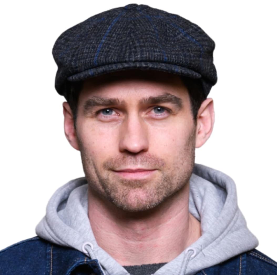 Mucros Weavers Irish Wool Driving Cap, 8 Panel, 100% Wool, Women's Adults Unisex Classic Style, Grey, Large, Formal, Wedding