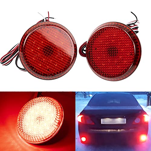 2 Peças Lâmpada De Aviso Led Cauda Traseira Refletor De Freio Redondo Luz De Freio Para Nissan Qashq
