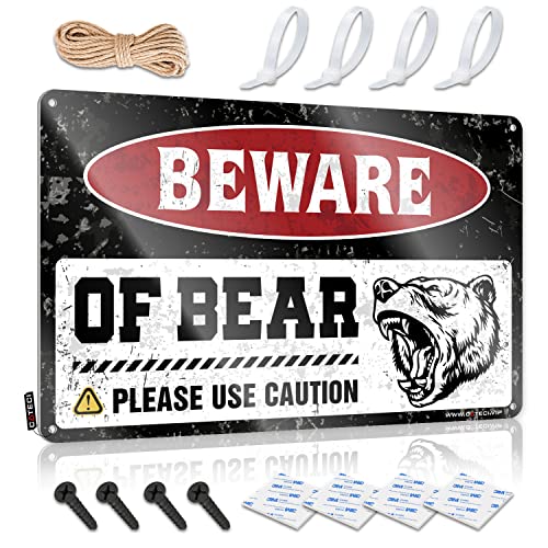 Man Cave Sign Funny Bear Warning Sign Bar Posters Tin Metal Decor (Taille : 20 x 30 cm)